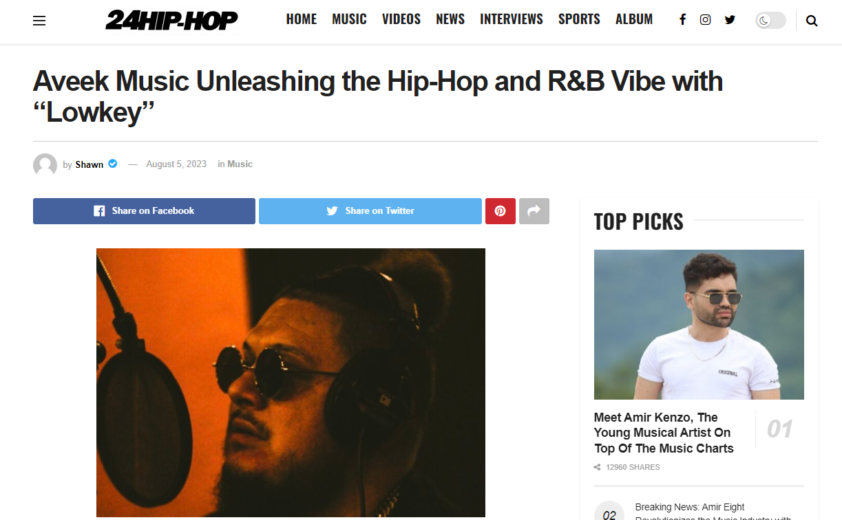 24HIP-HOP feature about Aveek